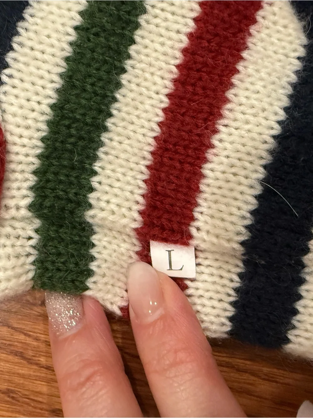 Pet Striped Knit Sweater with Bear Patch